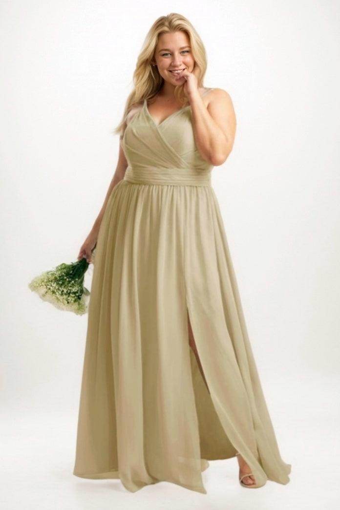 A-Line Maxi Chiffon Bridesmaid Dress CB0757 - COCOMELODY